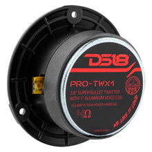 Load image into Gallery viewer, DS18 3.8in Super Bullet Tweeter 120 Watts RMS 1in Aluminum Vc 4 ohm Silver