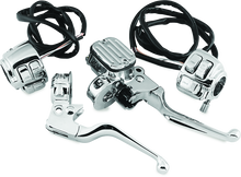 Load image into Gallery viewer, Bikers Choice 96-06 Big Twin / 96-03 XL 9/16in Bore Chrome Handlebar Control Kit W/Chrome Switches