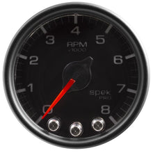 Load image into Gallery viewer, Autometer Spek-Pro Gauge Tach 2 1/16in 11K Rpm W/ Shift Light &amp; Peak Mem - Blk/Blk P336328