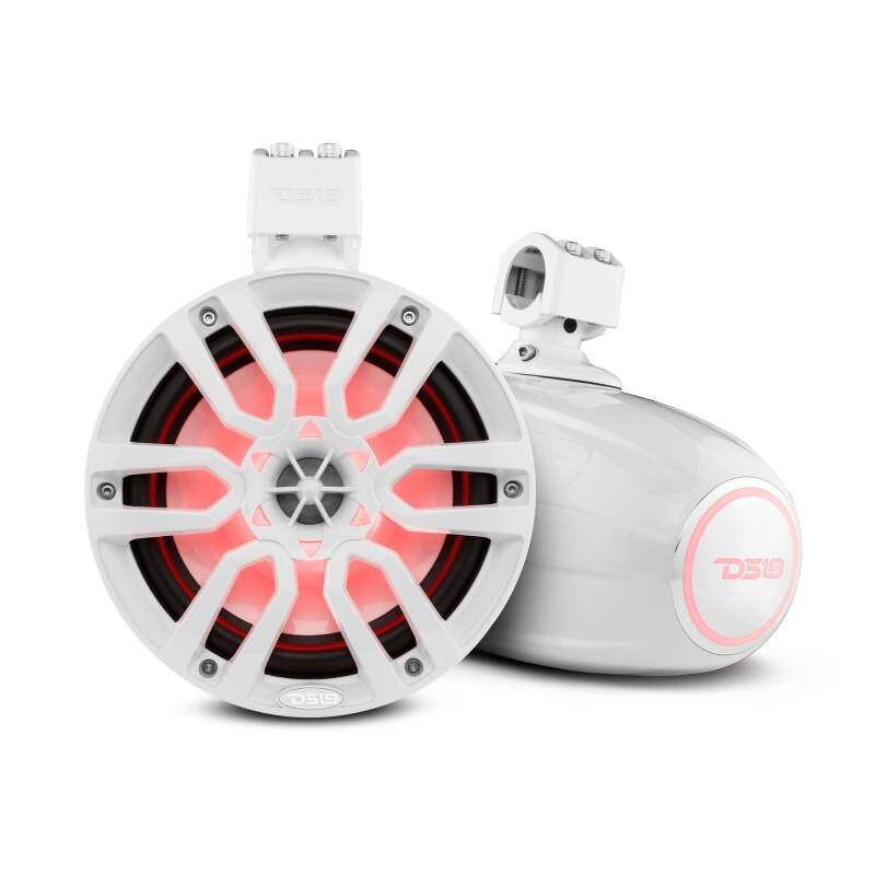 DS18 Marine And Powersports Towers 8in 125 Watts RMS RGB LED Lights White