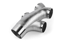 Load image into Gallery viewer, APR Cast T304 Stainless Steel Double Y-Splitter - 76mm to Quad 63.5mm (3in to Quad 2.5in) EXH0146