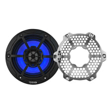Load image into Gallery viewer, DS18 Hybrid Marine Speaker w/ Driver And RGB LEDs 6.5in 2-Way 250 Watts RMS 4 ohm Black w/ Covers