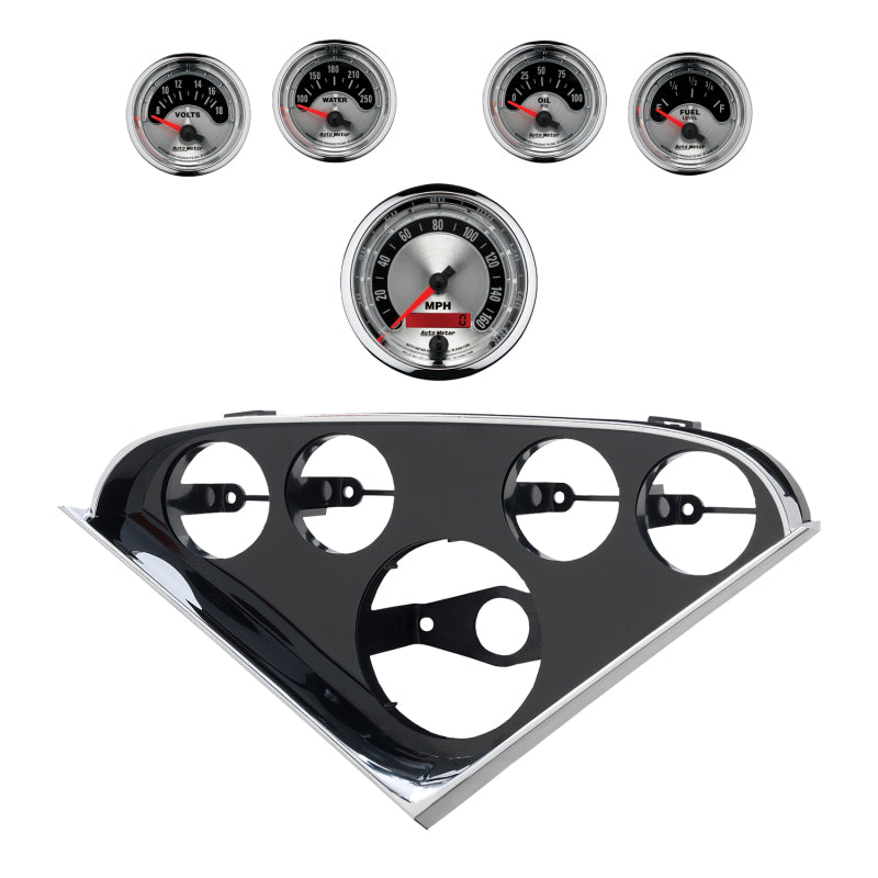 Autometer American Muscle Direct Fit Dash Kit 55-56 Chevrolet (1 x 3-3/8in. / 4 x 2-1/16in.) 2207-01