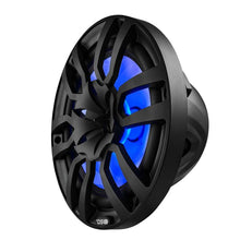 Load image into Gallery viewer, DS18 NXL Series Coaxial Marine Speaker w/ RGB Lights 10in 2-Way 200Watts RMS 4 ohm Black w/ Cover