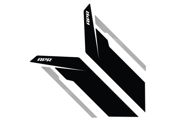 APR Sideburn Stickers - Black APR/Silver Stripe (Pair) PM100334