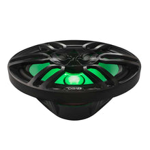 Load image into Gallery viewer, DS18 NXL Series Coaxial Marine Speaker w RGB Lights 6x9in 2-Way 125 Watts RMS 4 ohm Black w Cover
