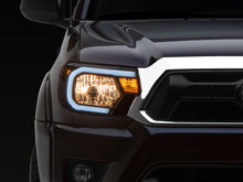 Load image into Gallery viewer, Raxiom 12-15 Toyota Tacoma Axial Series Headlights w/ LED Bar- Black Housing (Clear Lens)