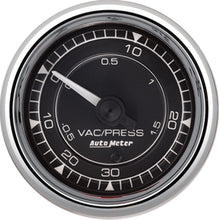 Load image into Gallery viewer, AutoMeter Chrono 2-1/16in VAC/Boost 30in HG/30PSI Mechanical Gauge - Chrome 9703