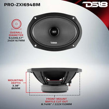 Load image into Gallery viewer, DS18 6x9in 300 Watts RMS 4 ohm Neodymium and Ferrite Magnet Bullet Mid-Range Loudspeaker