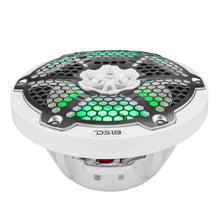 Load image into Gallery viewer, DS18 NXL-M Series Speaker w/ RGB LED Lights 8in 2-Way 125 Watts RMS 4 ohm White w/ Cover