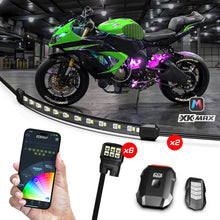Load image into Gallery viewer, XK Glow XKmax RGBW 8pc Addressable Motorcycle Underglow Light Kit