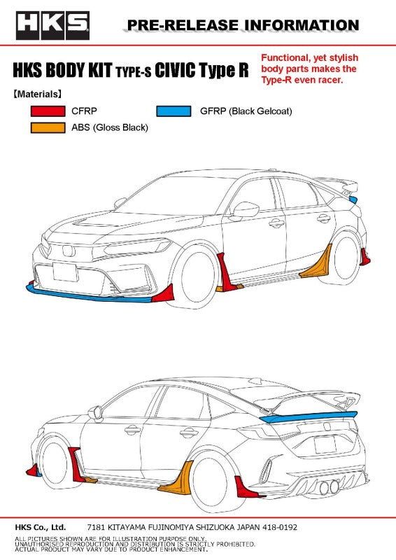 HKS BODY KIT TYPE-S FL5 S-Skirt 53004-AH002