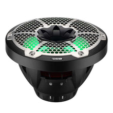 Load image into Gallery viewer, DS18 Hybrid Marine Speaker w/ Driver And RGB LEDs 10in 2-Way 450 Watts RMS 4 ohm Black w/ Cover