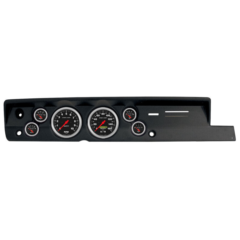 Autometer 67-69 Plymouth Cuda w/ Heat Direct Fit 6 Gauge Dash Kit (5in x2 & 2 1/16in x4) 2118-11