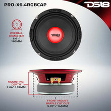Load image into Gallery viewer, DS18 6.5in 250 Watts RMS 4 ohm Mid-Range Loudspeaker w/ RGB Dust Cap