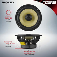 Load image into Gallery viewer, DS18 Deluxe Quality 6.5in Coaxial 150 Watts RMS 4 ohm Yellow Straw + Composite Foam Cone