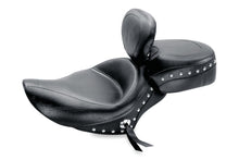 Load image into Gallery viewer, Mustang 04-21 Harley Sportster Wide Touring Solo Seat w/Driver Backrest Studs - Black