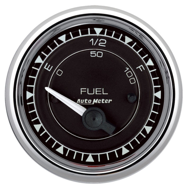 AutoMeter Chrono 2-1/16in 0E 0-90 Ohm Electric Fuel Level Gauge - Chrome 9714