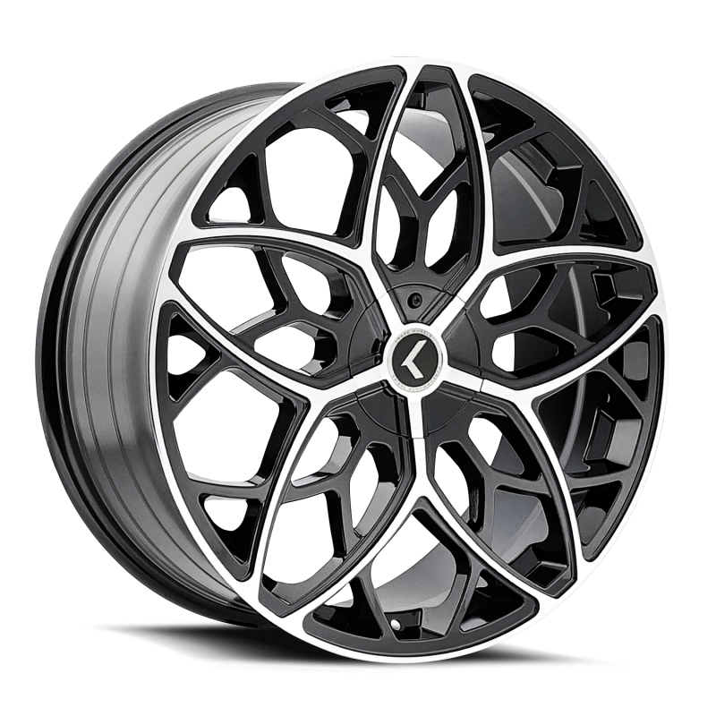 Kraze KR184 Ricochet 22x8.5 / 5x112/114.3 BP / 38mm Offset / 72.62mm Hub Gloss Black Machined Wheel