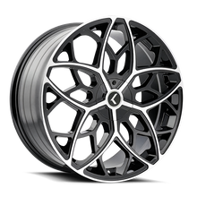 Load image into Gallery viewer, Kraze KR184 Ricochet 22x8.5 / 5x115/120 BP / 38mm Offset / 74.1mm Hub Gloss Black Machined Wheel