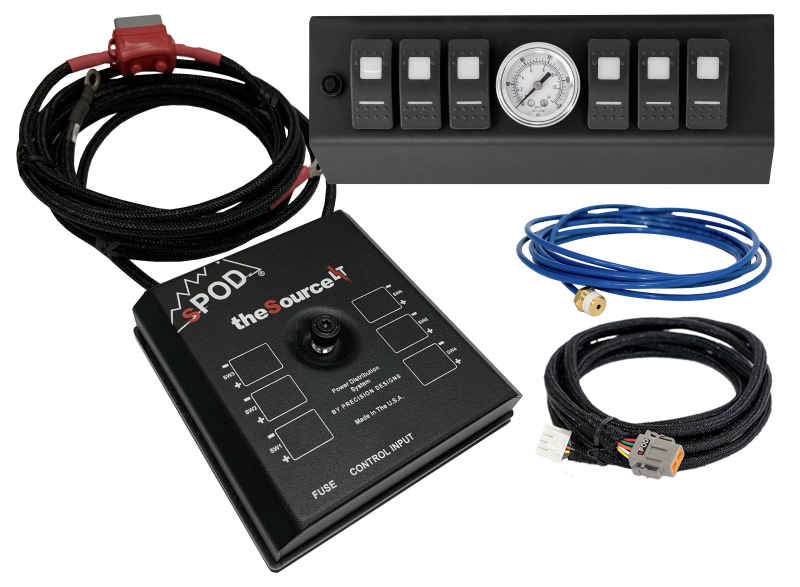 sPOD 09-18 Jeep Wrangler JK SourceLT w/Air Gauge and Red LED Switch Panel