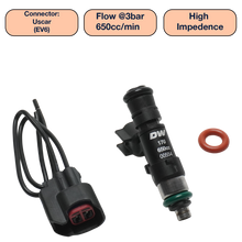 Load image into Gallery viewer, DeatschWerks Universal 650cc Single Fuel Injector / 48mm Length / 14mm O-Ring Seals
