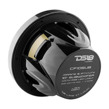 Load image into Gallery viewer, DS18 NXL Marine Subwoofer With RGB LEDs 10in 300 Watts RMS 4 ohm SVC Black Carbon Fiber