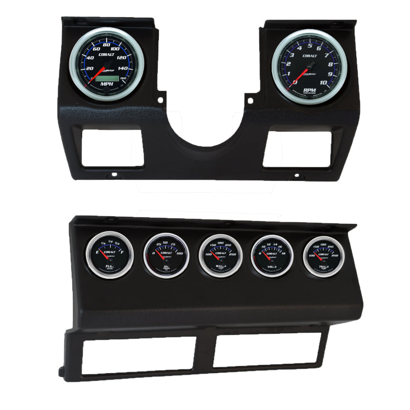 Autometer Cobalt Direct Fit Dash Kit 87-96 Jeep Wrangler YJ (Tach/MPH/FL/OilP/WTMP/VLT/TRNS) 7040-05