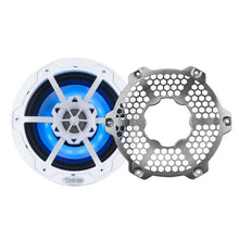 Load image into Gallery viewer, DS18 Hybrid Marine Speaker w/ Driver And RGB LEDs 6.5in 2-Way 250 Watts RMS 4 ohm White w/ Covers