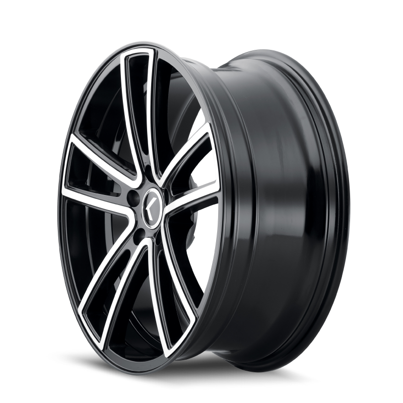 Kraze KR190 Lusso 22x8.5 / 5x114.3 BP / 38mm Offset / 72.62mm Hub Gloss Black Machined Wheel