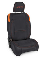 Load image into Gallery viewer, PRP Jeep Wrangler JL Front Seat Covers - 2 door- with Molle Back (Pair) - Black/Orange