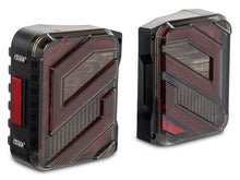 Load image into Gallery viewer, Raxiom 07-18 Jeep Wrangler JK Axial Series Trident LED Tail Lights- Black Housing (Clear Lens)