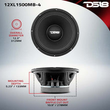 Load image into Gallery viewer, DS18 12in 750 Watts RMS 8 ohm Mid-Bass Loudspeakers