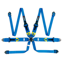 Load image into Gallery viewer, Cusco Universal 6 Point 3in Shoulder 3in Lap w/Eyebolts (7/16-20UNF Thread) FIA Racing Harness- Blue