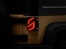 Load image into Gallery viewer, Raxiom 07-18 Jeep Wrangler JK Axial Series Trident LED Tail Lights- Black Housing (Clear Lens)