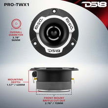 Load image into Gallery viewer, DS18 3.8in Super Bullet Tweeter 120 Watts RMS 1in Aluminum Vc 4 ohm Silver