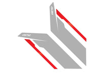 Load image into Gallery viewer, APR Sideburn Stickers - Silver APR/Red Stripe (Pair) PM100333