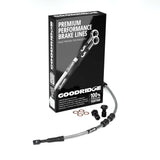 Goodridge 96-03 HD XL1200 Sportster +2in Clear Brake Line Kit w/Black Fittings