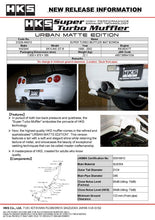 Load image into Gallery viewer, HKS 99-02 Nissan Skyline GT-R GF-BNR34 RB26DETT URBAN MATTE Edition Super Turbo Muffler 31029-AN013