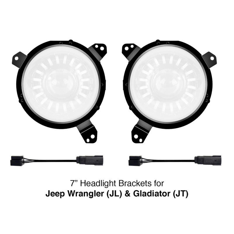 XK Glow Universal Headlight Mounting Brackets for Jeep Wrangler JL and Gladiator JT Models 7In XK-MNT-JL