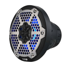 Load image into Gallery viewer, DS18 Hybrid Marine Speaker w/ Driver And RGB LEDs 6.5in 2-Way 250 Watts RMS 4 ohm Black w/ Covers