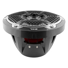 Load image into Gallery viewer, DS18 NXL Marine Subwoofer With RGB LEDs 10in 300 Watts RMS 4 ohm SVC Black Carbon Fiber
