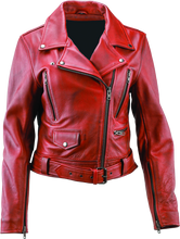 Load image into Gallery viewer, Kuryakyn Leather By River Road Arabian Spice Leather Jacket Red Womens - XL