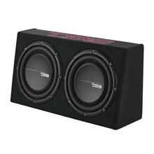 Load image into Gallery viewer, DS18 Dual 10in Shallow Enclosure w/ Subwoofer 350 Watts RMS Sealed Black Carpet