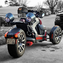 Load image into Gallery viewer, DS18 8in Marine And Powersports Universal Flat Mount Speaker Pod RGB LED Lights- Black