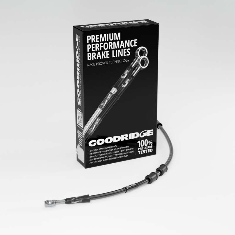 Goodridge 13-16 HD FLH/FLT Multi Model -2in Clutch Line Kit - Black