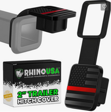 Load image into Gallery viewer, Rhino USA 2In American Flag Hitch Cover - Black &amp; Red