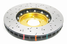 Load image into Gallery viewer, DBA 03-05 Evo 8/9 Front Drilled &amp; Slotted 5000 Series 2 Piece Rotor Assembled w/ Gold Hat