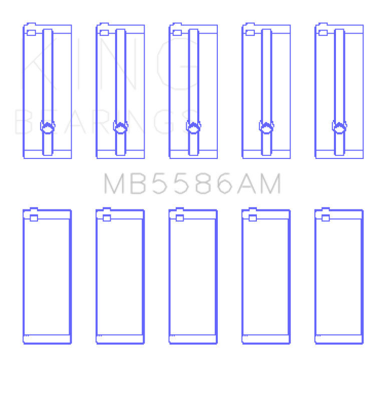 King Engine Bearings Isuzu 4Ze1 Sohc 8V (Size +0.25mm) Main Bearing Set GMB5586AM0.25
