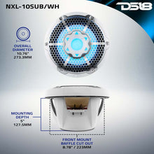 Load image into Gallery viewer, DS18 Subwoofer &amp; Enclosure 10in 300 Watts RMS 4 ohm SVC White